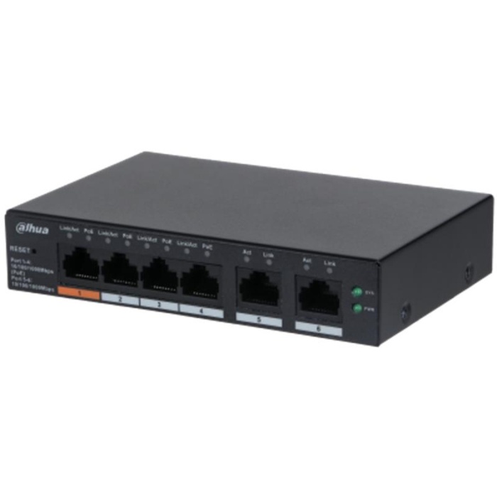 DAHUA CS4006-4GT-60 4 PORT GIGABIT+1 PORT GIGABIT UPLINK CLOUD YÖNETİLEBİLİR 65W POE SWITCH