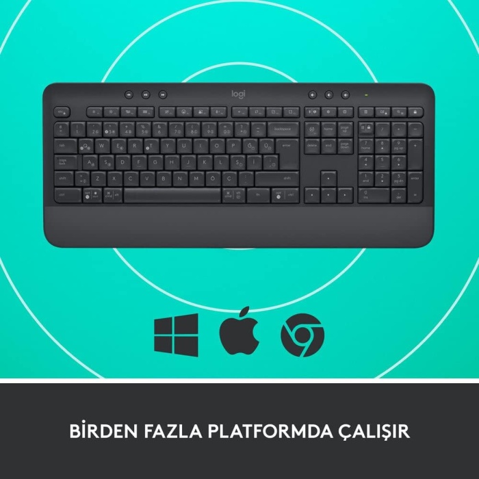 LOGITECH K650 Q MULTİMEDYA KABLOSUZ KLAVYE SİYAH 920-010919