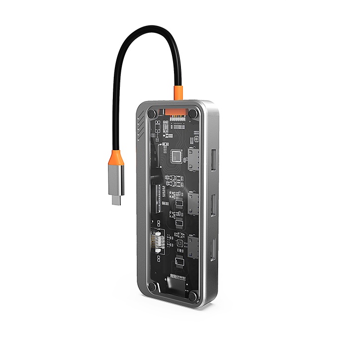 10in1 Type-c To USB3.0 + USB2.0 *2 + Type-c PD + 3.5mm + HDMI + VGA + SD + TF + Ethernet Çoğaltıcı
