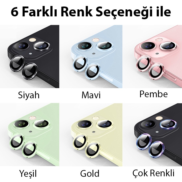 iPhone 15-15 Plus Tempered Kamera Lens Koruma Camı