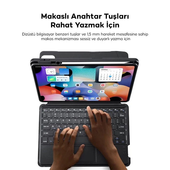 DUX DUCIS Xiaomi Pad 6-6 Pro Ayrılabilir Bluetooth Klavye Touchpad PU Deri Kılıf