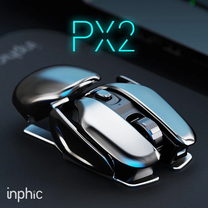 İNPHİC PX2 Kablosuz Fare, Şarj Edilebilir 2.4G Ergonomik USB Mouse