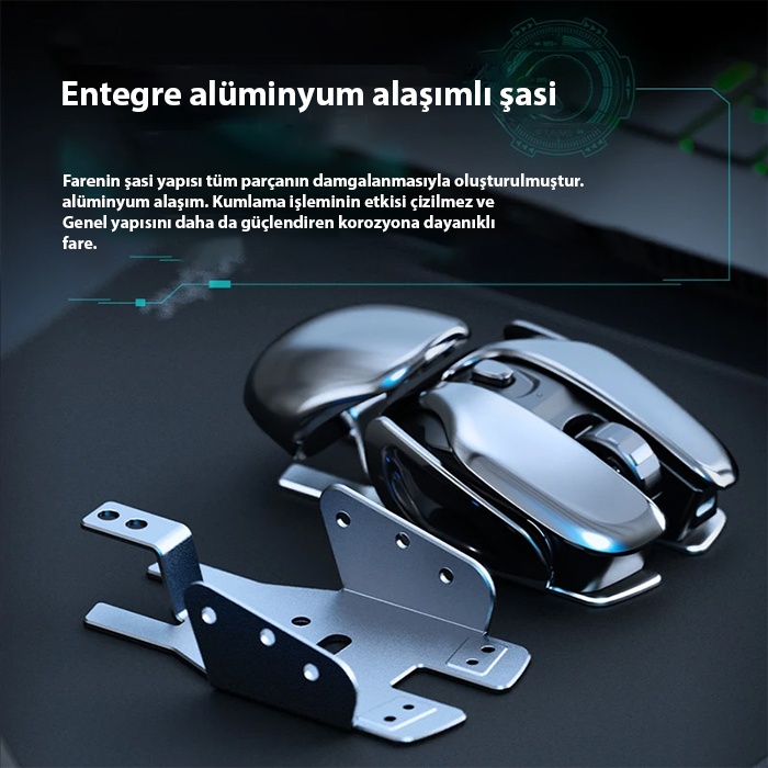 İNPHİC PX2 Kablosuz Fare, Şarj Edilebilir 2.4G Ergonomik USB Mouse