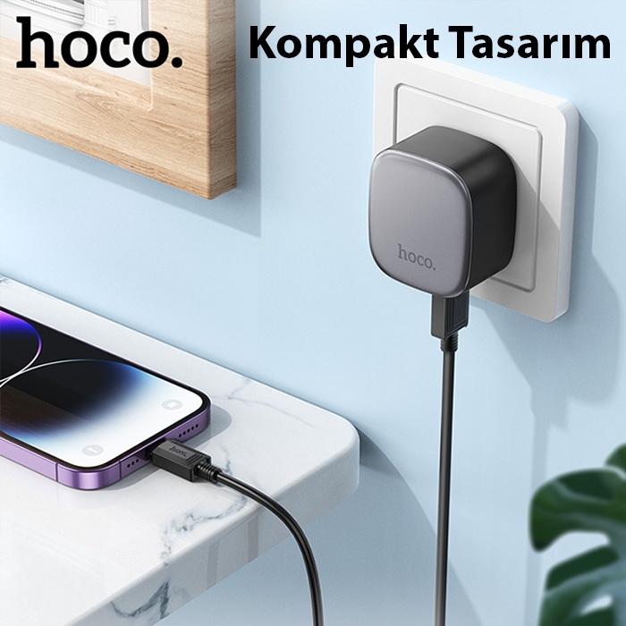 Hoco CS31A 2xUSB + Lightning Kablo Hızlı Şarj Adaptör Seti