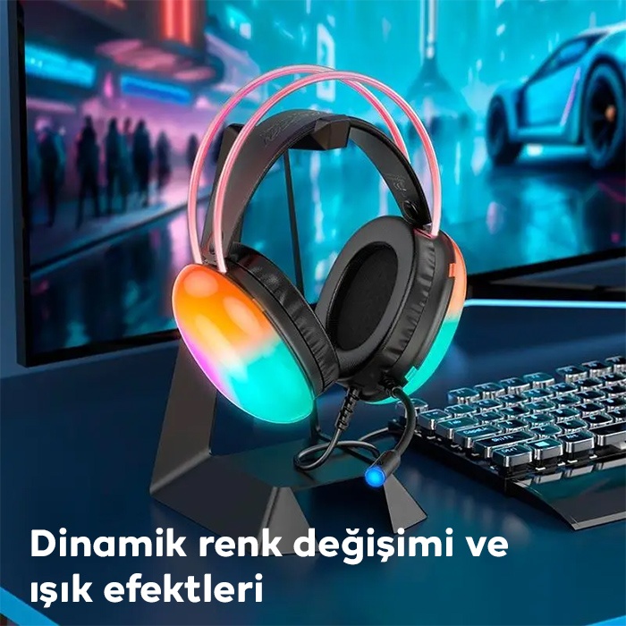 HOCO W109 Plus Rich USB7.1 Gaming Kulaküstü Kulaklık