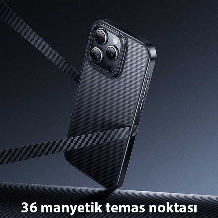 Hoco iPhone 15 Pro AS7 Kevlar Kılıf Manyetik Magsafeli Telefon Kılıfı