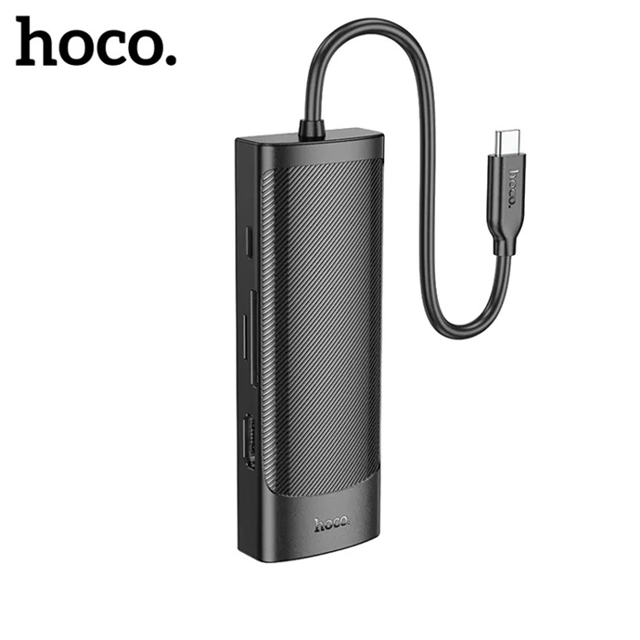 Hoco HB44 Type-C to HDMI + RJ45 + 100Mbps + SD-TF + USB3.0 + USB2.0 PD + 4K 30Hz Hub