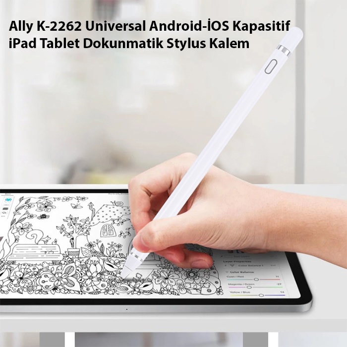 K-2262 Universal Android-İOS Kapasitif iPad Tablet Dokunmatik Stylus Kalem