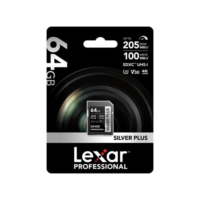 LEXAR PROFESSİONAL SİLVER PLUS LSDSIPL064G UHS-I U3 V30 64 GB HAFIZA KARTI