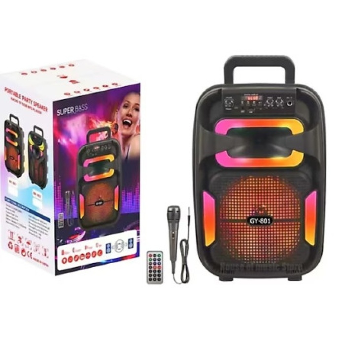 Universal 801 RGB Bluetooth Party Speaker Kablosuz Hoparlör