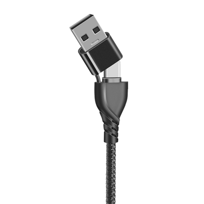 3in1 Type-C + USB To Lightning + Type-c + Micro Usb Şarj ve Data Kablosu