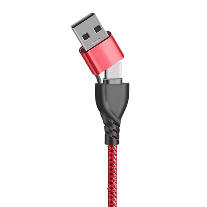 3in1 Type-C + USB To Lightning + Type-c + Micro Usb Şarj ve Data Kablosu