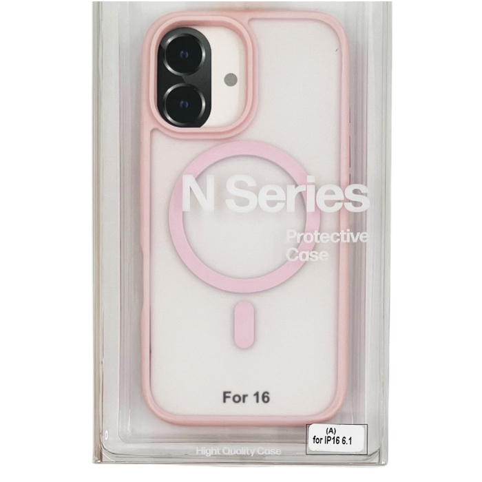 Apple iPhone 16 Uyumlu N-Series 057 Arka Koruma Kılıf (Pembe)