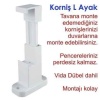 Korniş Perde Rayı Ayağı-Ayarlı-Montaj Vida Dübelleri Dahil-Camlarınız perdesiz kalmasın-Kolay montaj