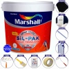 MARSHALL SİL-PAK 7.5LT=10KG-10 Kat Daha Fazla Silinebilir-Leke Tutmayan Teknoloji+9 Parça Boyacı Seti