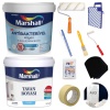 MARSHALL ANTİBAKTERİYEL HİJYEN İç Cephe Boyası 5LT=7KG+Tavan Boyası 2.1LT=3.5KG+9 Parça Boyama Seti