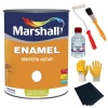 MARSHALL AHŞAP ASTAR BEYAZ 0,75 LT-Ahşab-Demir-Beton Yüzeyler İçin-Rulo+Fırça+Tiner+Eldiven+Zımpara