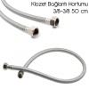 Tüm Klozetlere Uyumlu 3/8-3/8 Bağlantı Flexi 50cm-Musluktan taharet çubuğuna ve depoya bağlanır