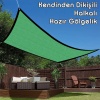 Hazır Halkalı Gölgelik %95 3mx3m=9m2-Montajı İçin 10 metre 3mm halat hediye-Montajı Kolay