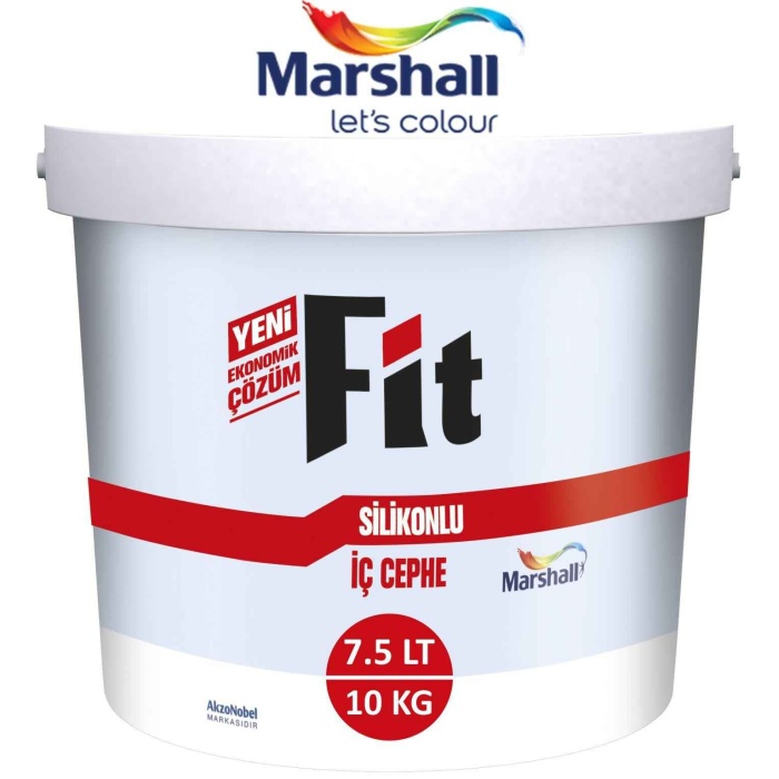 MARSHALL Fit Silikonlu İç Cephe Duvar Boyası 7.5LT=10KG-Kokusuz-Kolay Uygulanr-Damlatma Yapmaz