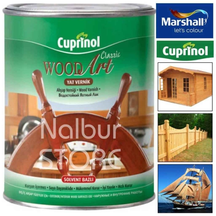 MARSHALL Cuprinol WOOD Art Ahşap Verniği Şeffaf 2,5 LT-Tüm Ahşap Ürünlerde Kullanılır-Korur-Besler