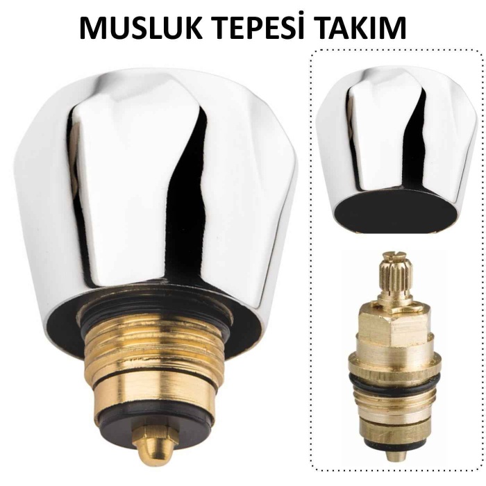 Musluk Tapesi Kapak Takım Kapak+Salmastra-Tüm musluklara-Klasik Bataryalara Uyumludur-Kolay Montaj