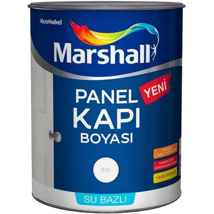 MARSHALL PANEL KAPI BOYASI BEYAZ 2.5LT=3.5KG-Kapılarınızın Doğal Görüntüsünü Bozmaz-Mükemmel Sonuç