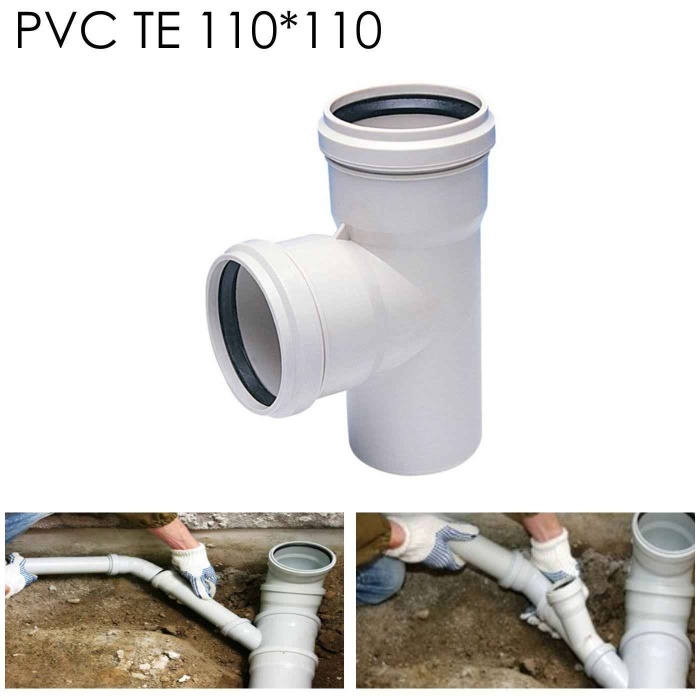 PVC Atık Su TE 110*110-Binaların-Dairelerin atık su ve yağmur suyu tesisatlarında da kullanılır