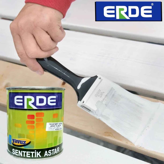 ERDE Yavuz Sentetik Astar Beyaz 0.75LT-İç-Dış Ahşap Yüzeyler İçin-Boya öncesi kullanılr ahşabı korur