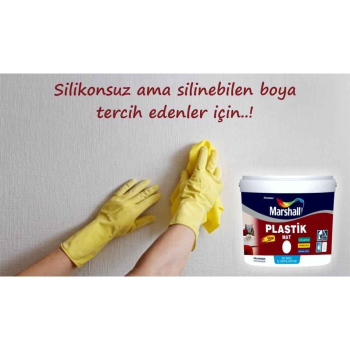 MARSHALL PLASTİK MAT ANTRASİT GRİ Su Bazlı İç Duvar Boyası 2.5LT=4KG-Silinebilir-Uygulaması Kolay