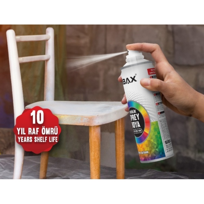 SİBAX Akrilik Sprey Boya 250ml Trafik Sarı-Mükemmel kapatır-yayılır-yapışır-Kalıcı renk ve parlaklık