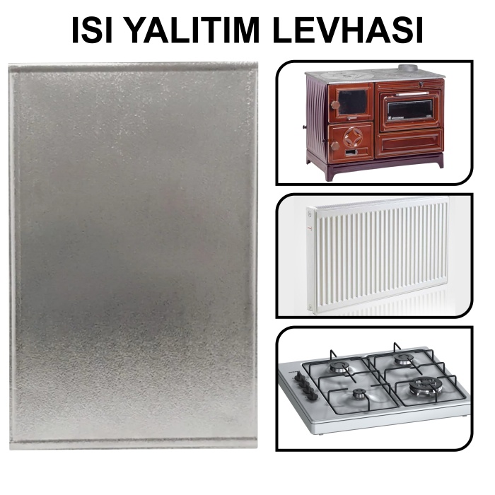 Isı kes Isı Yalıtım Levhası 72cmx85cm-4 Adet-Soba-petek-fırın arkasına-Sıcaklık geçişini engeller