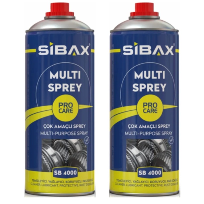 SİBAX Çok Amaçlı Bakım Spreyi 200ml SB4000 2 ADET-Temizler-Yağlar-Korur-Gıcrtıları keser-Pası çözer