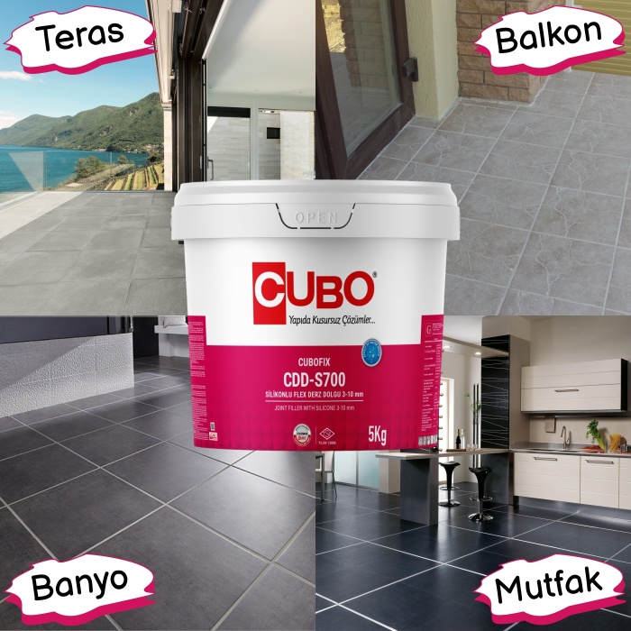 Cubofıx Silikonlu Derz Siyah 5 Kg CDD-S700-1. Kalite-Kendi ambalajında-Kolay Uygulanır Temizlenir