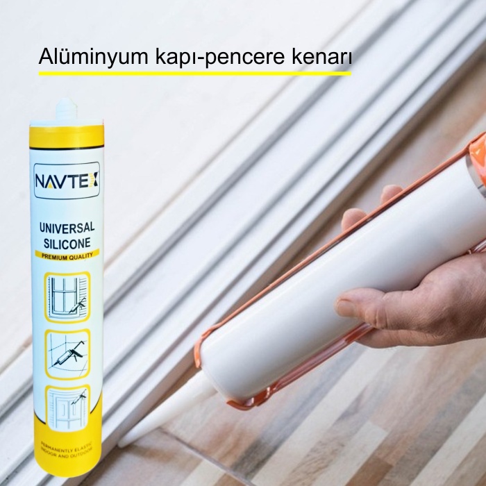 NAVTEX Genel Amaçlı Silikon 280 GR ŞEFFAF-2 Adet-İç-Dış alanda kullanılır-Hava şartlarına dayanıklı