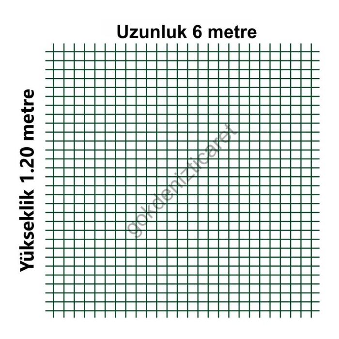 PVC KAPLI METAL PUNTALI BAHÇE TELİ 6 Metre-En=1,20m-Kalınlık=0,9mm -1.20mx6m=7.2m2 Alan Kaplar