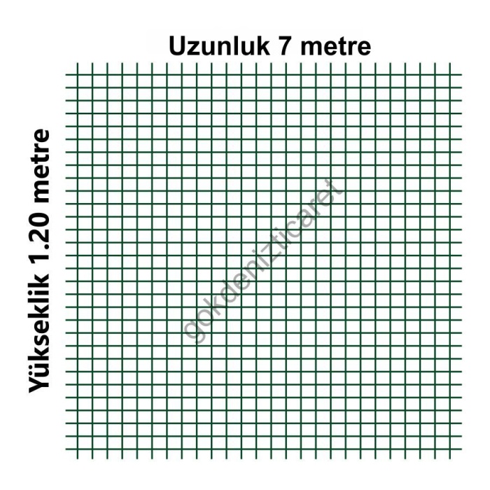 PVC KAPLI METAL PUNTALI BAHÇE TELİ 7 Metre-En=1,20m-Kalınlık=0,9mm -1.20mx7m=8.4m2 Alan Kaplar