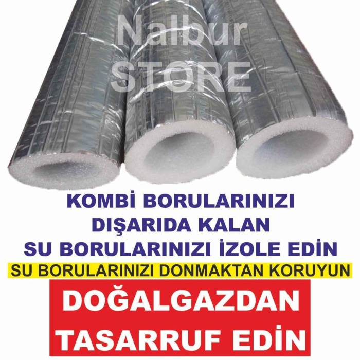 DOĞALGAZ KOMBİ FOLYO KAPLI TASARRUF BORU KILIFI 2 METRE 25/28mm-Borularınızı soğuktan sıcaktan korur