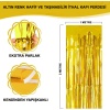 Altın Gold Renk Ekstra Metalize Parlak Saçaklı Arka Fon Perde İthal A Kalite 1x2 Metre (K0)