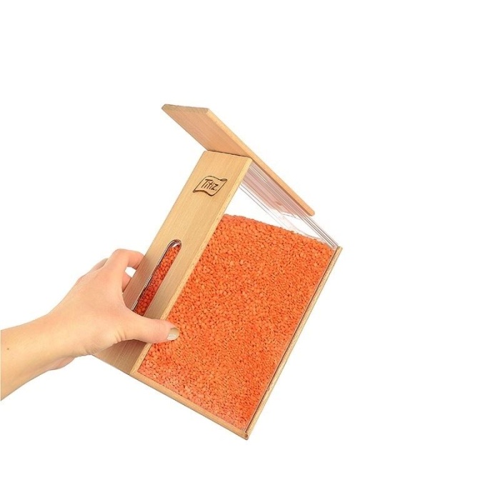 Ahşap Saklama Kabı Woodbox Bakliyat Organizer 1.7 LT