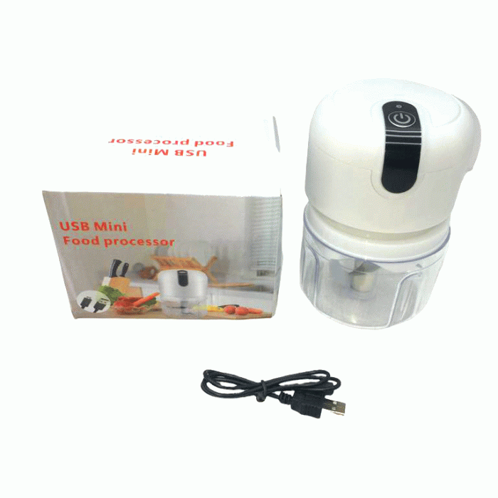 Usb Mini Food Processor Usb Şarjlı Mini 3 Bıçak Blender Rondo Doğrayıcı 250ml (4549)