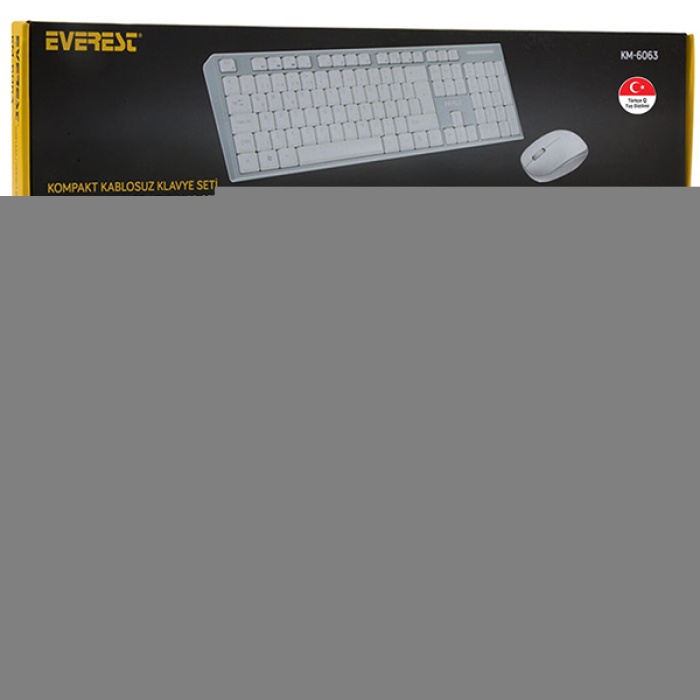 Everest Km-6063 Beyaz/gri Kablosuz Q Multımedya Klavye+mouse Set (4549)