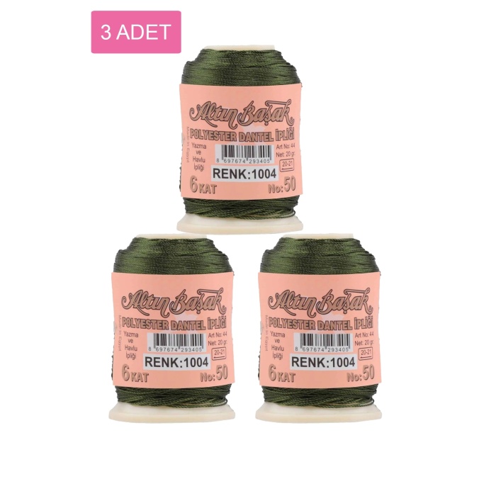 3 Adet Altınbaşak Oya ve Dantel İpi 20 gr -    - No: 1004