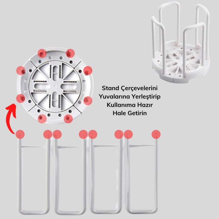 Tabak Bardak Kase Standı Bulaşık Kurutma Tutucu Mutfak Düzenleyici Organizatör (4549)