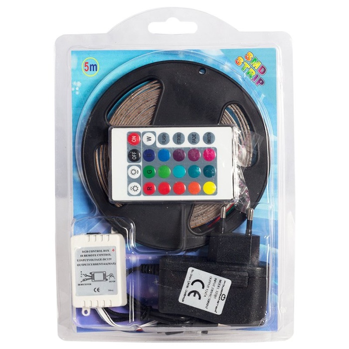 OM-7 SİLİKONLU 5 METRE RGB ŞERİT LED ANİMASYON DEVRELİ + ADAPTÖR SET (4172)