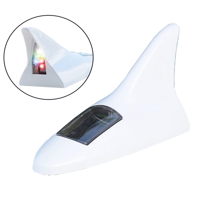 Solar Led Işıklı Shark Oto Anten Lambası (4549)