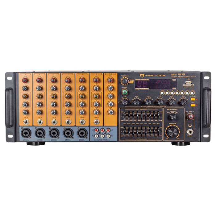 Magıcvoıce Mv-1215 Küp Mixer Anfi Usb Bt Uk Rms200w Max 1600w 6 Zon +99dsp+4-16 70 100 V Trafolu (4549)