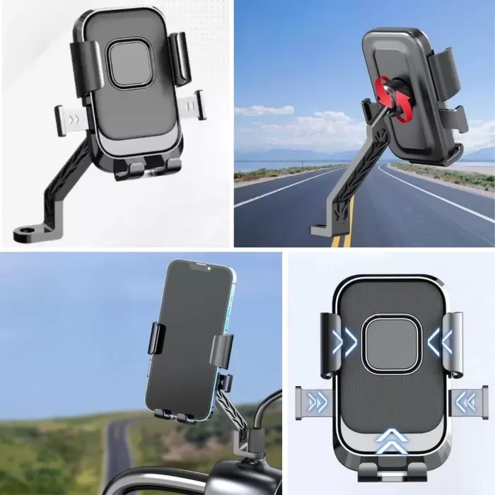 Motor,Motosiklet,Bisiklet ,Scooter İçin 360 Derece Dönebilen Dikiz Aynası Versiyonu Telefon Tutucu Aparat (4172)