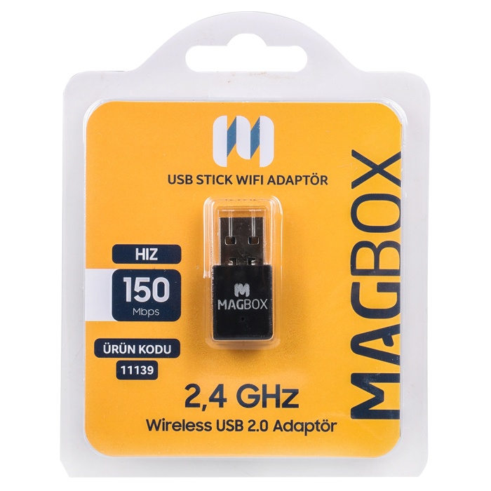 MAGBOX USB STICK MİNİ 802.11N WİFİ 7601 CHIPSET 2.4GHZ 150 MBPS IP UYDU ALICILARI İLE UYUMLU (4172)