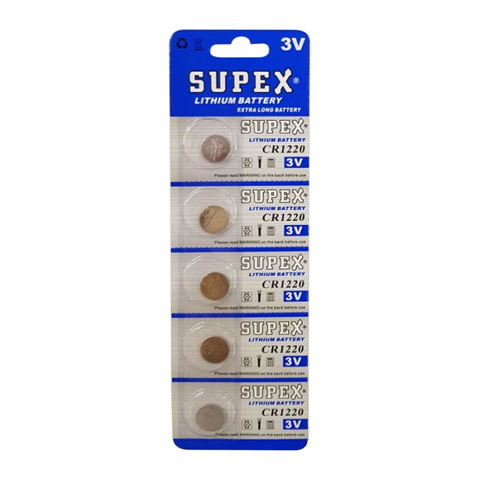 SUPEX CR1220 3V LİTYUM PİL 5Lİ BLİSTER PAKET (K0)